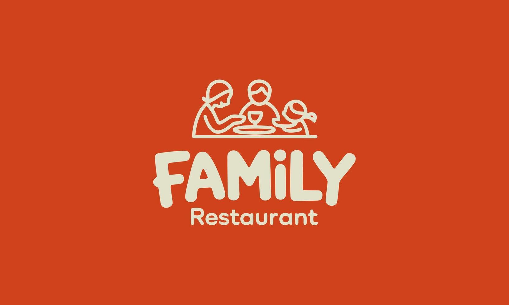 logo template design of a family restaurant flat design vector