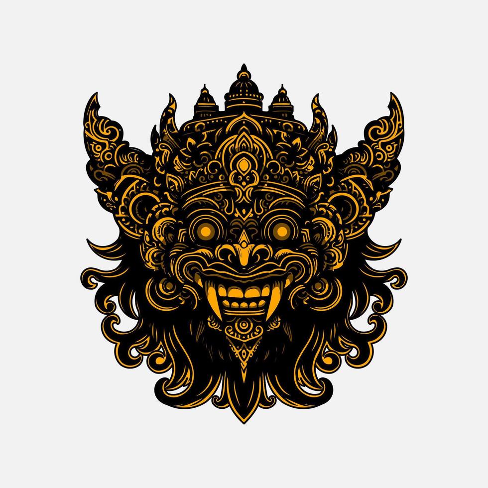 Traditional mask balinese symbol illustration vector