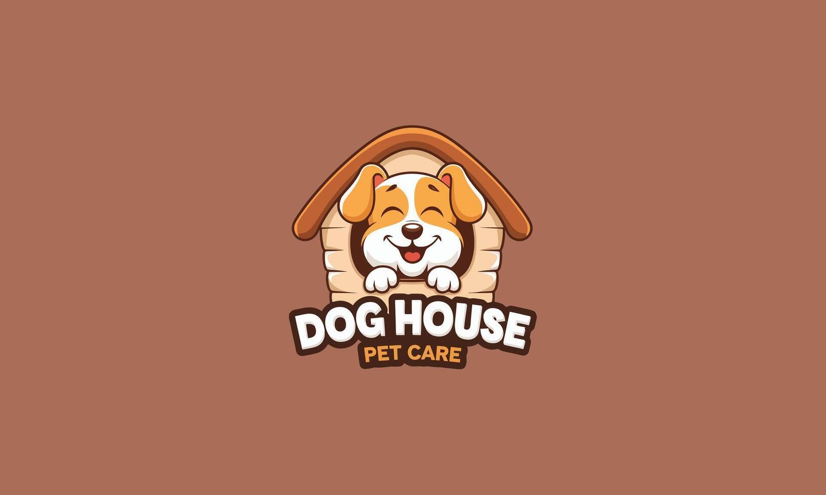 Happy dog inside a house, representing a pet care service. vector