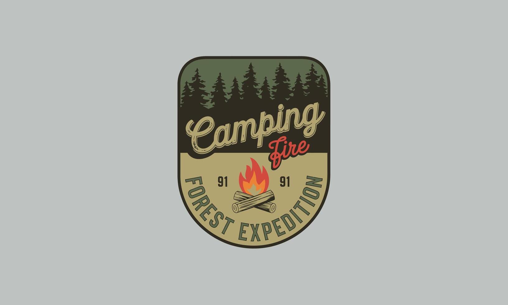 logo design of a camping fire flat design vector