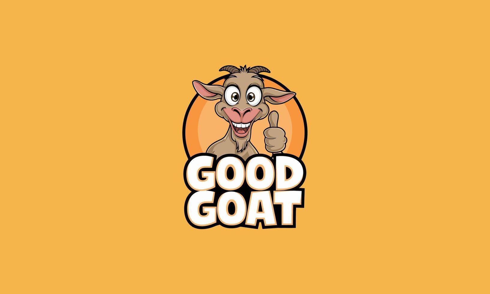 A cheerful goat giving a thumbs-up with a big smile. vector