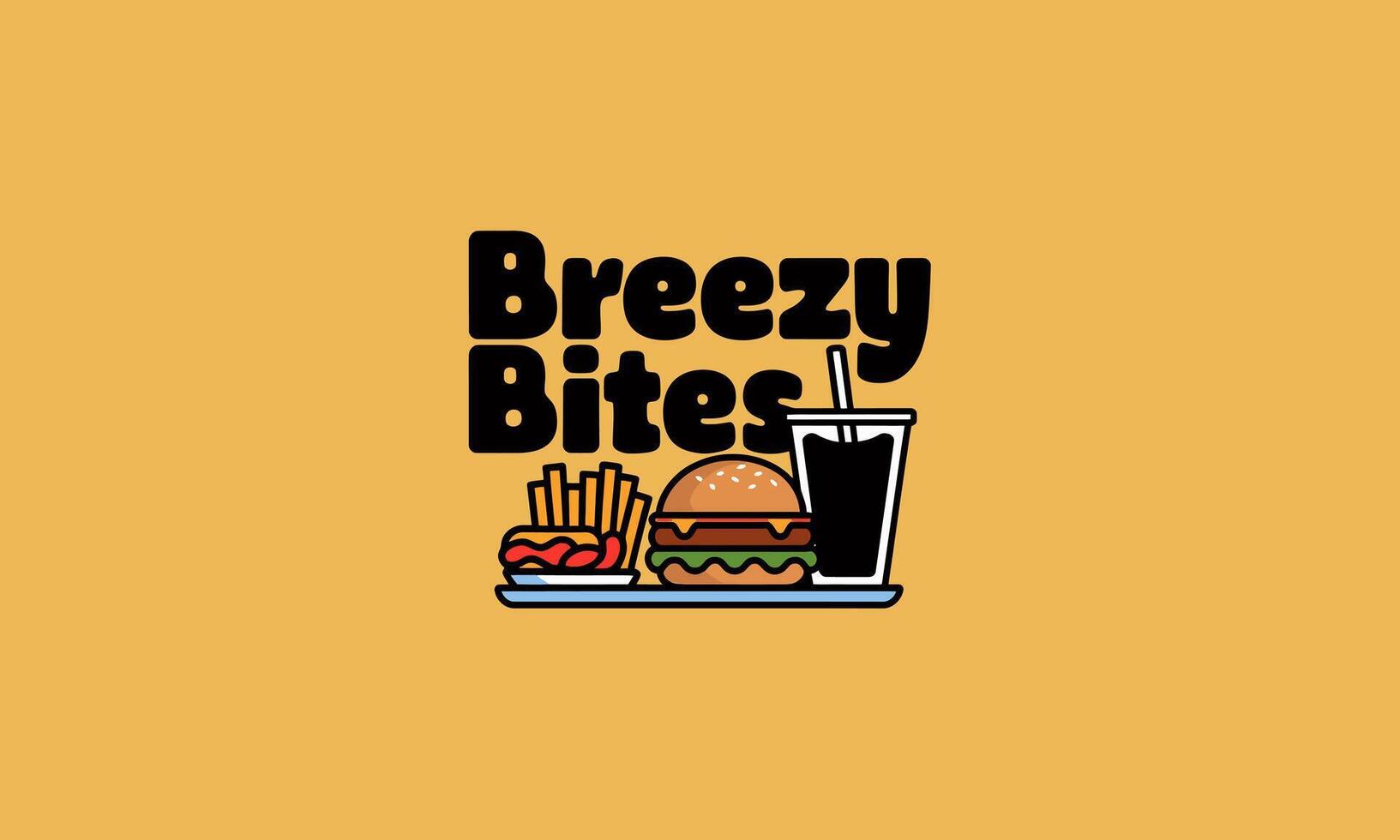 logo design template of a burger flat design vector