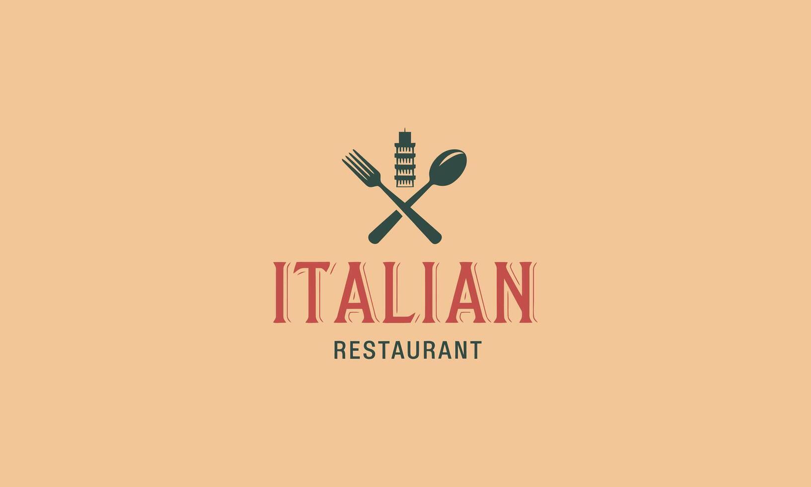 logo template design of a italian restaurant flat design vector