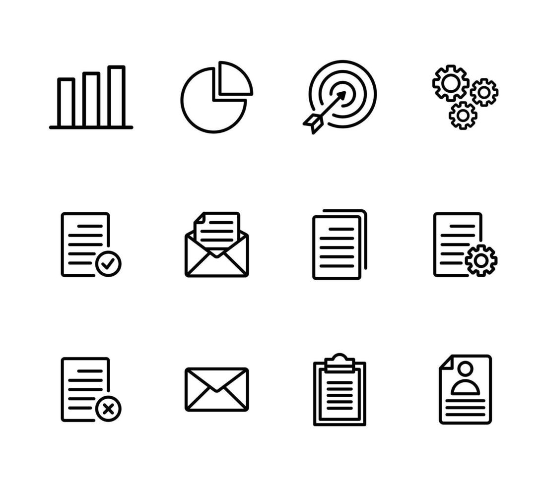 Simple set business symbol icon line vector