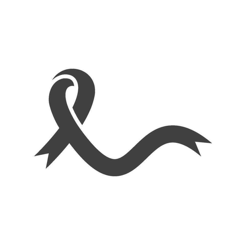 black breast cancer ribbon icon element design template vector