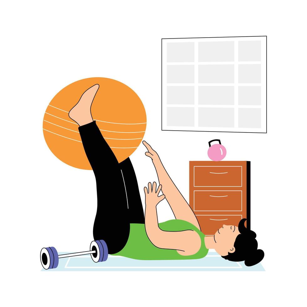 Easy to edit flat illustration of ball workout in modern style vector