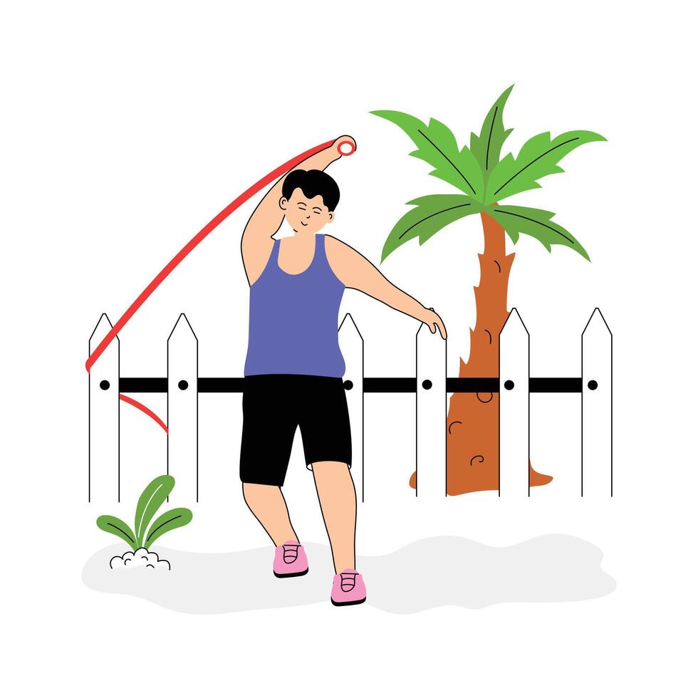 An illustration of arm exercise in modern style vector