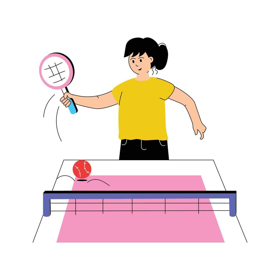 Table tennis flat illustration in modern and unique style vector