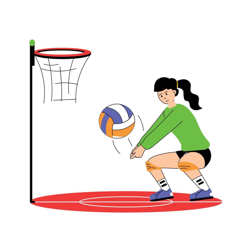 Volleyball illustration in modern style, ready for premium use vector