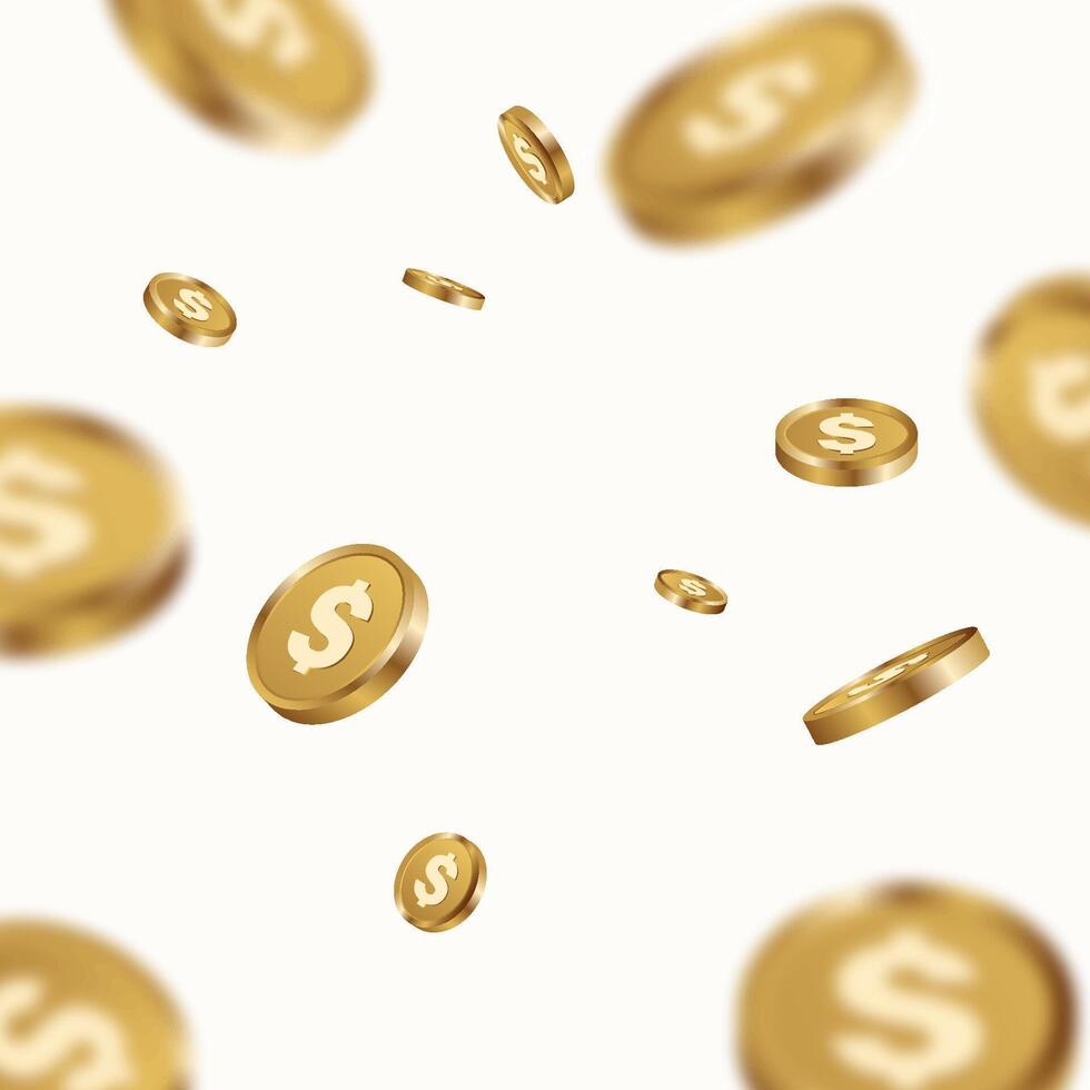 scattering of gold coins, wealth design element vector