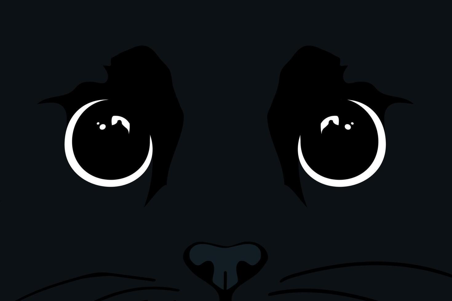 Black cat face close up. Cat face background vector