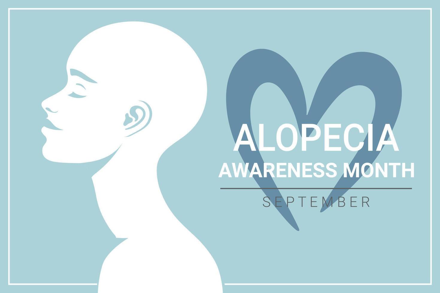 Alopecia Areata awareness month banner with beautiful bald head woman vector