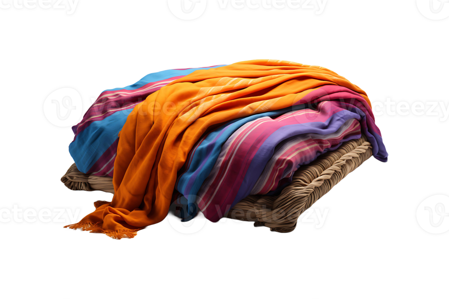 Handloom Bed Sheet isolated on transparent background. png