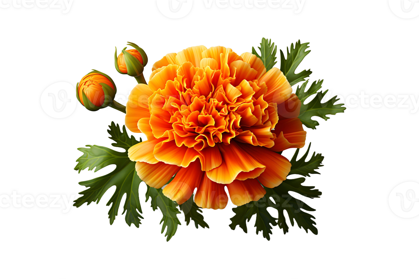 Marigold Flower isolated on transparent background. png