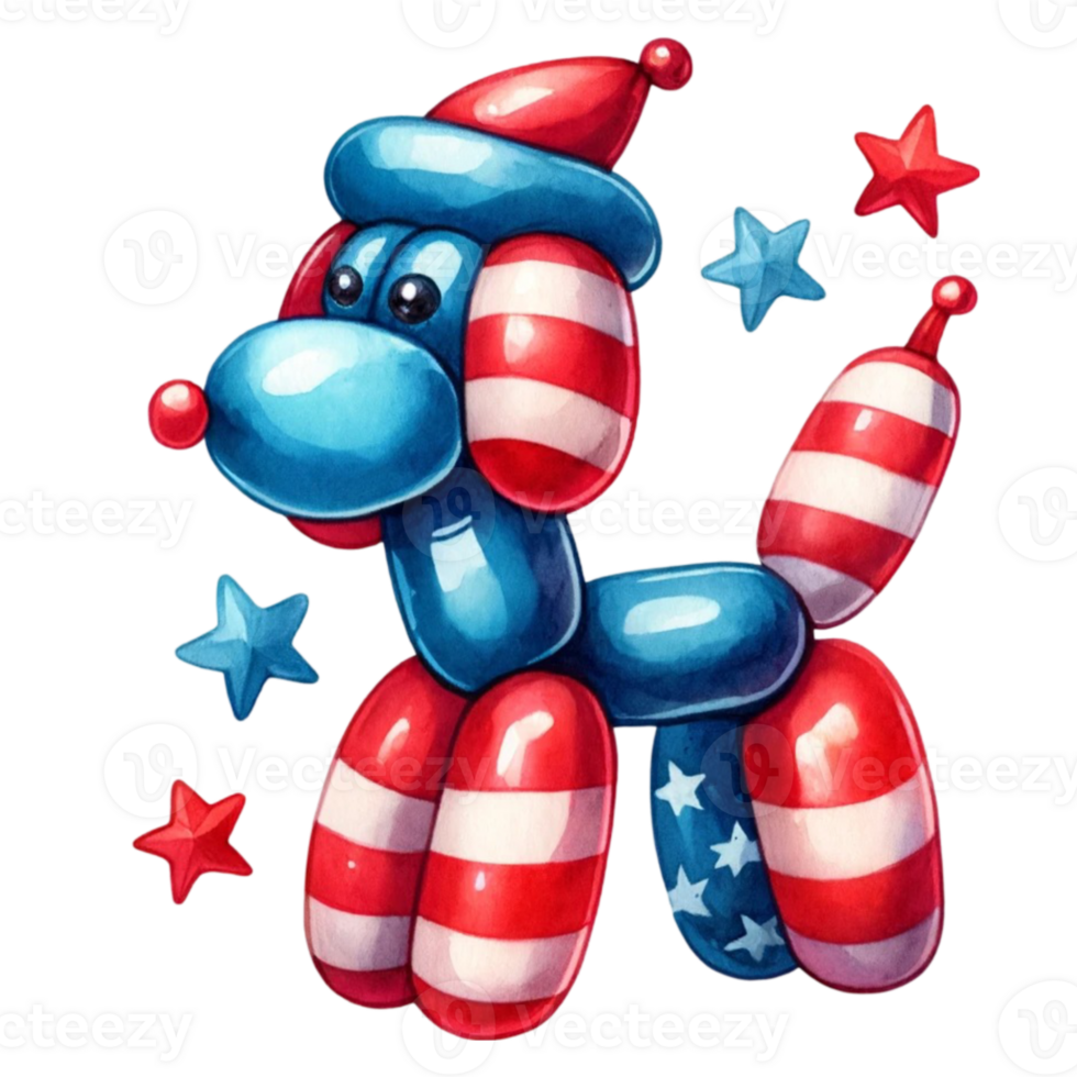 Balloon Dog Clipart, American flag Balloon png