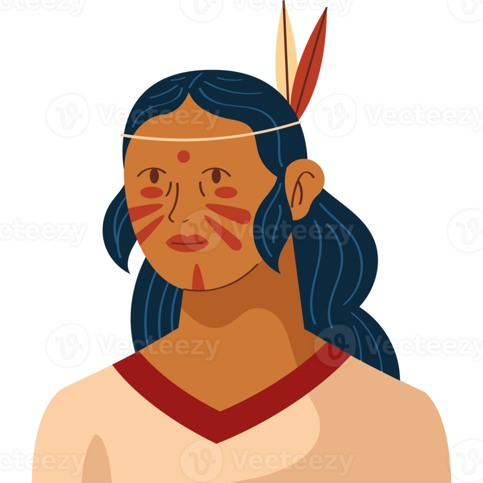 An illustration of a native american woman png