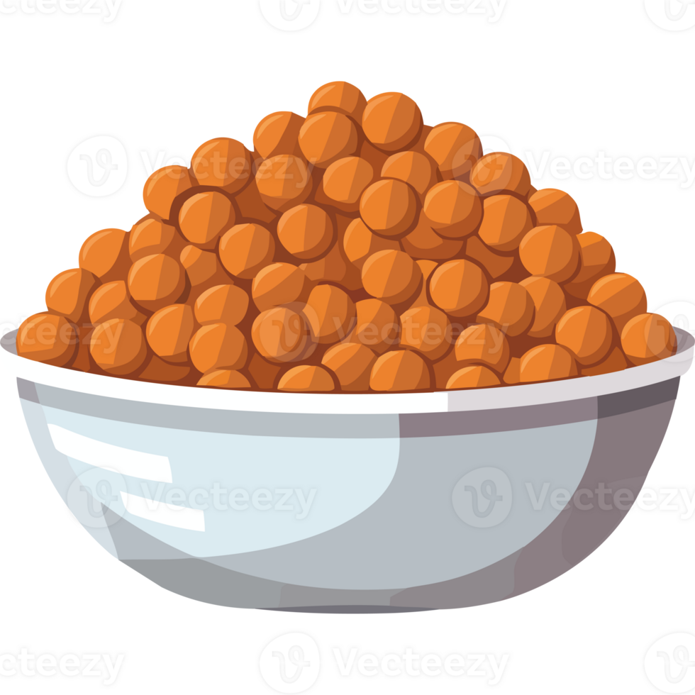 A bowl of brown rice in a flat design png