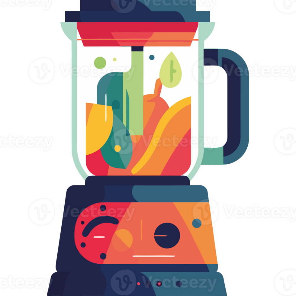 A blender with fruit and vegetables in it png