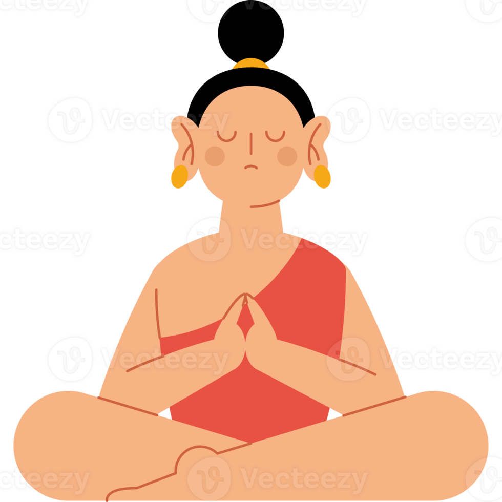 une dessin animé Bouddha séance dans une lotus position png