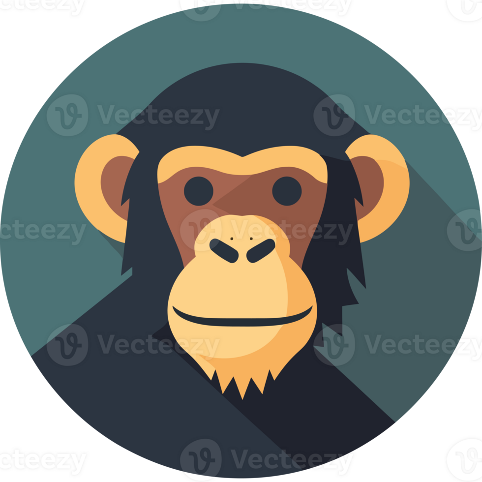 A monkey in a flat design png