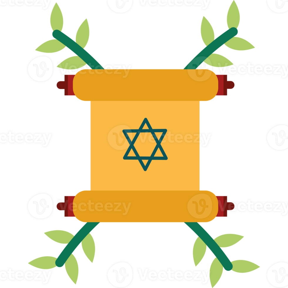 An icon of a scroll with a star of david png