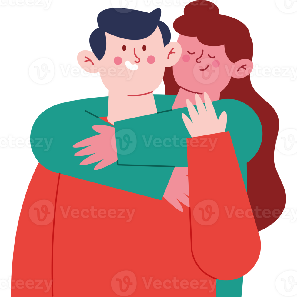 A man and woman hugging each other png