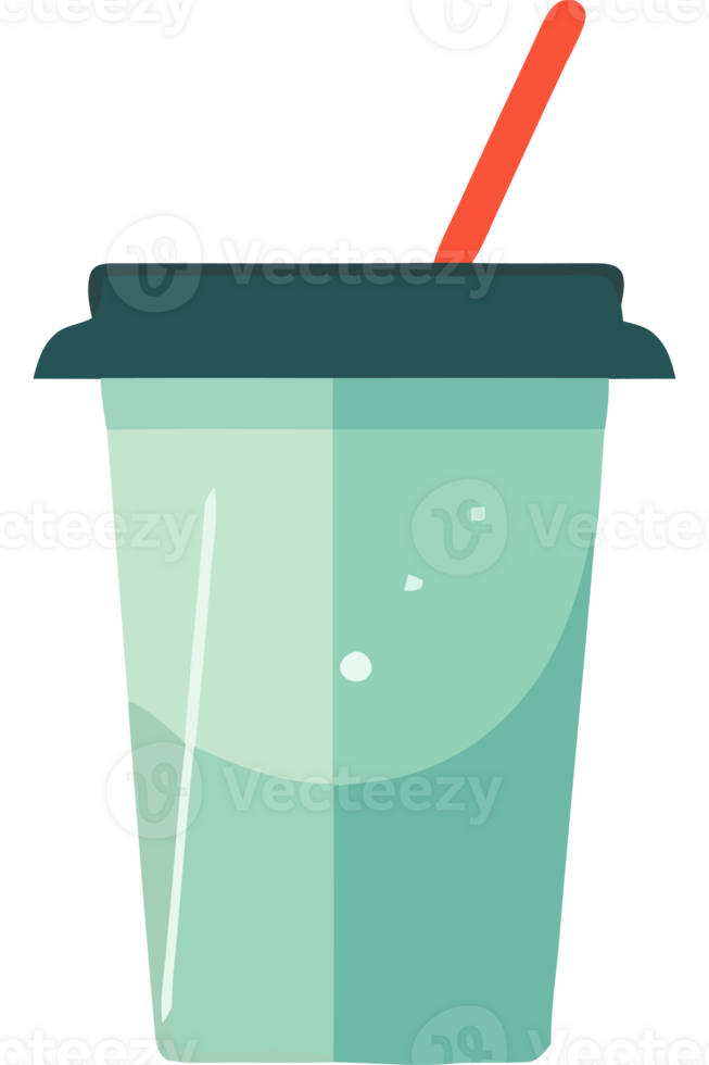 A cup with a straw and a drink in it png