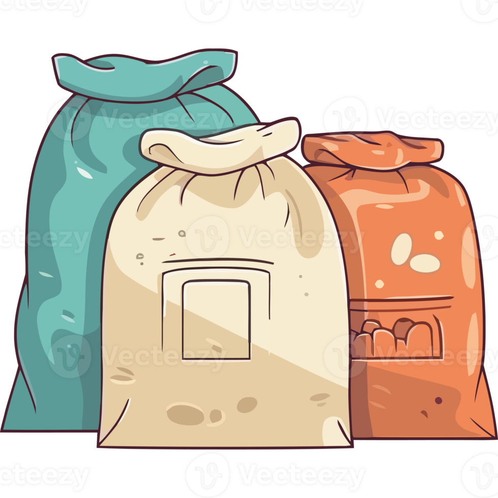 Bags of food illustration png