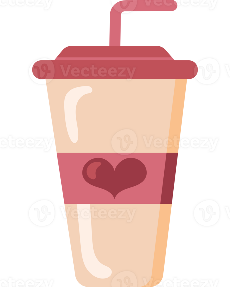 A cup of coffee with a heart on it png