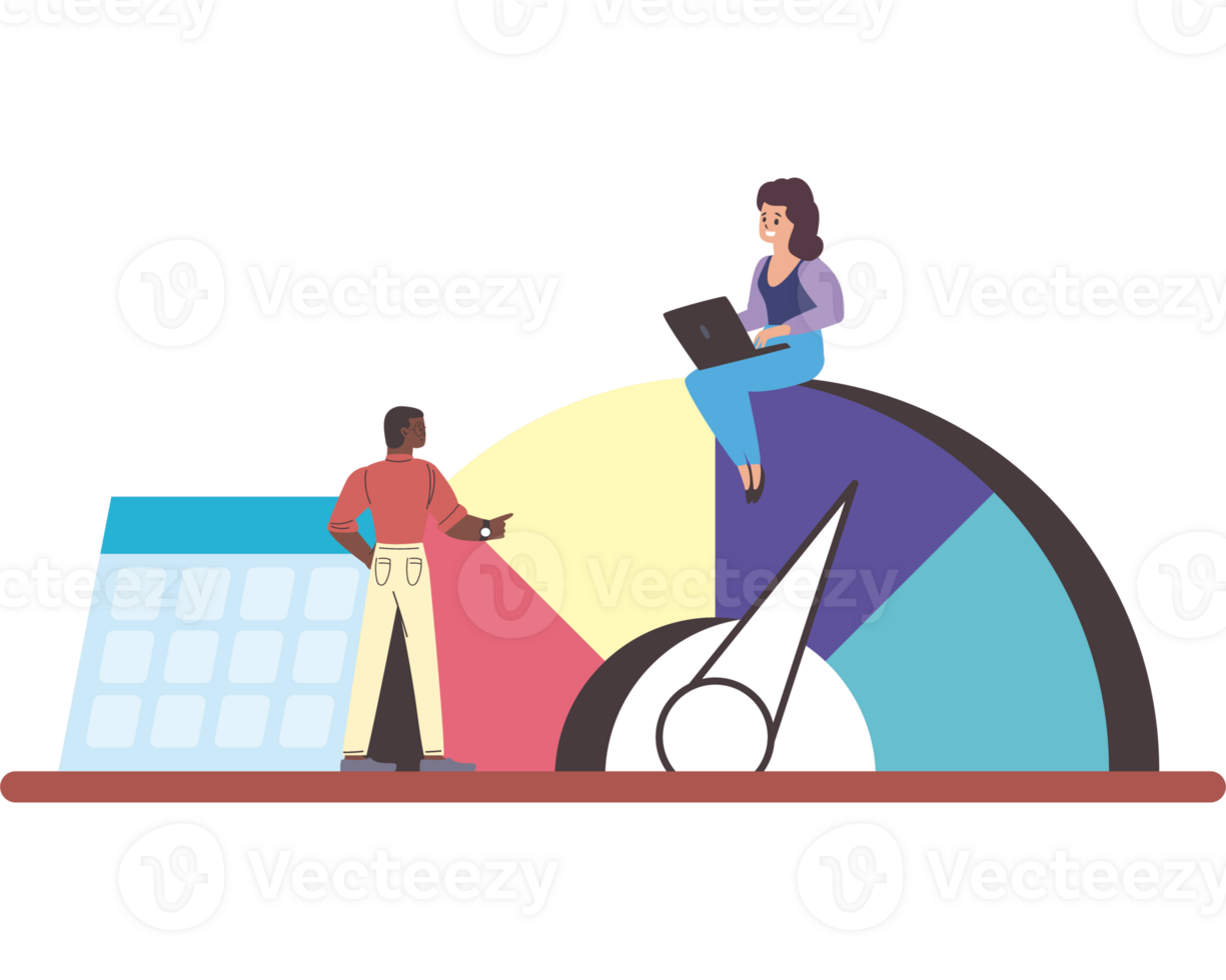A man and woman are sitting on a speedometer png