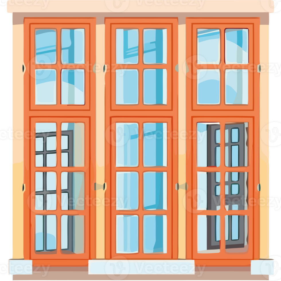 An orange window with a blue frame png