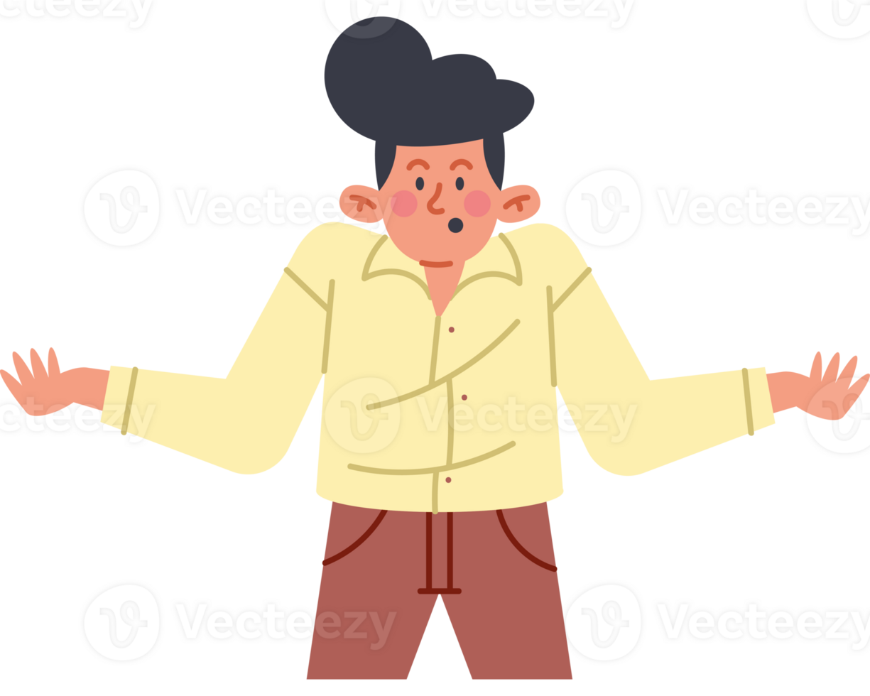 A man with his hands outstretched and his eyes wide open png