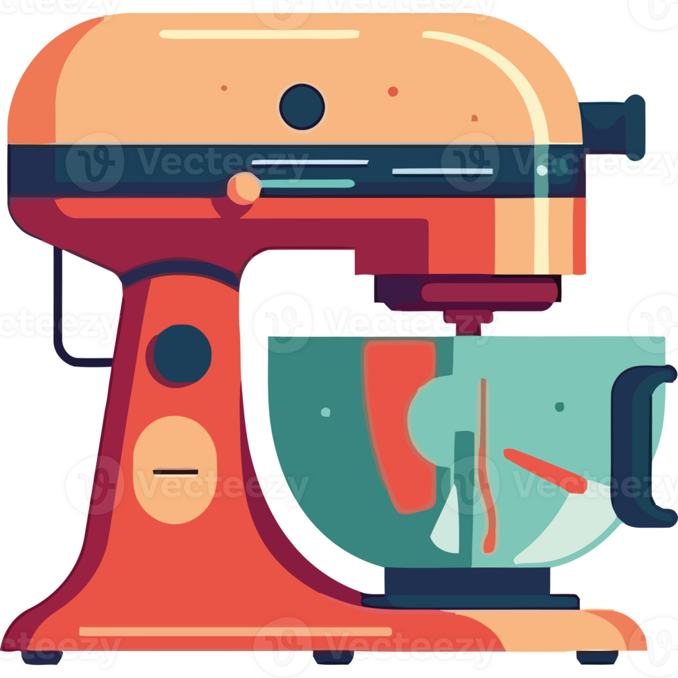 A kitchen mixer with a bowl and a spoon png