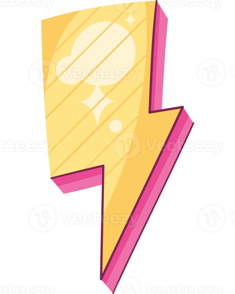 A yellow lightning bolt with a cloud in the middle png