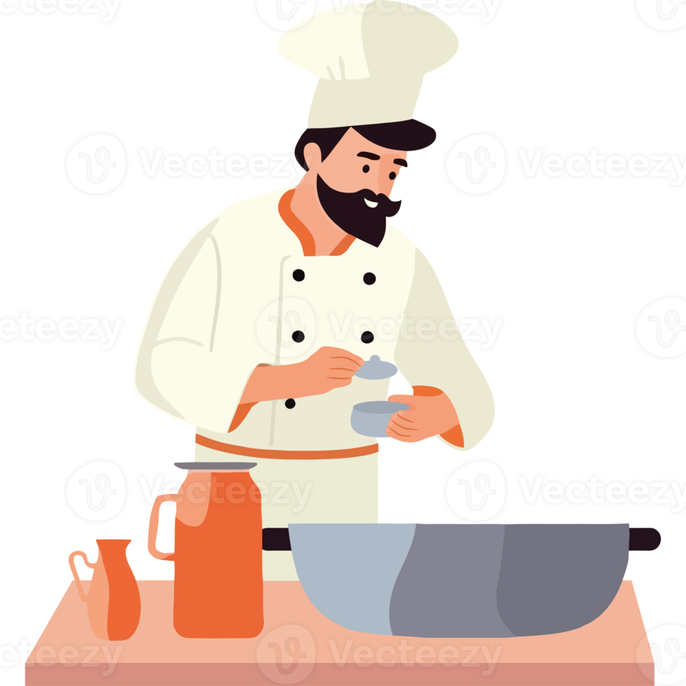 capocuoco cucinando cibo nel cucina png