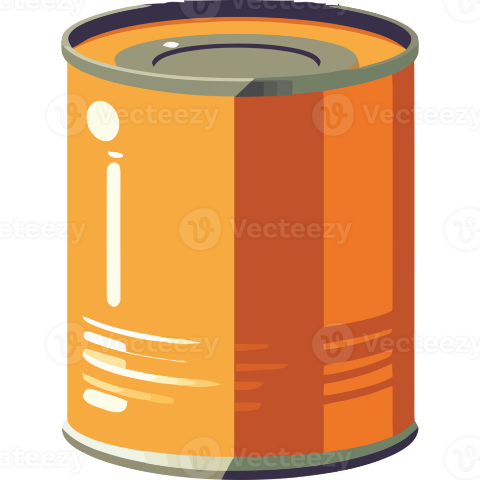 An orange can with a lid on it png
