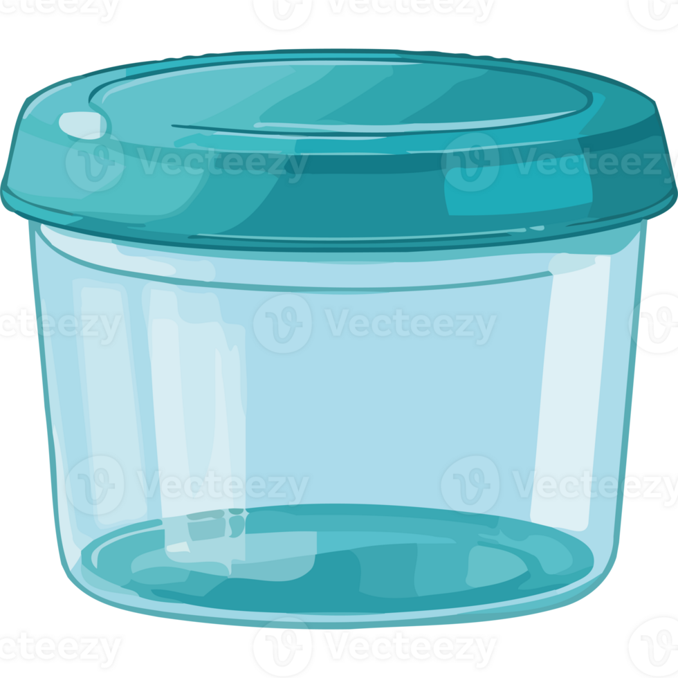 A clear plastic container with a lid png