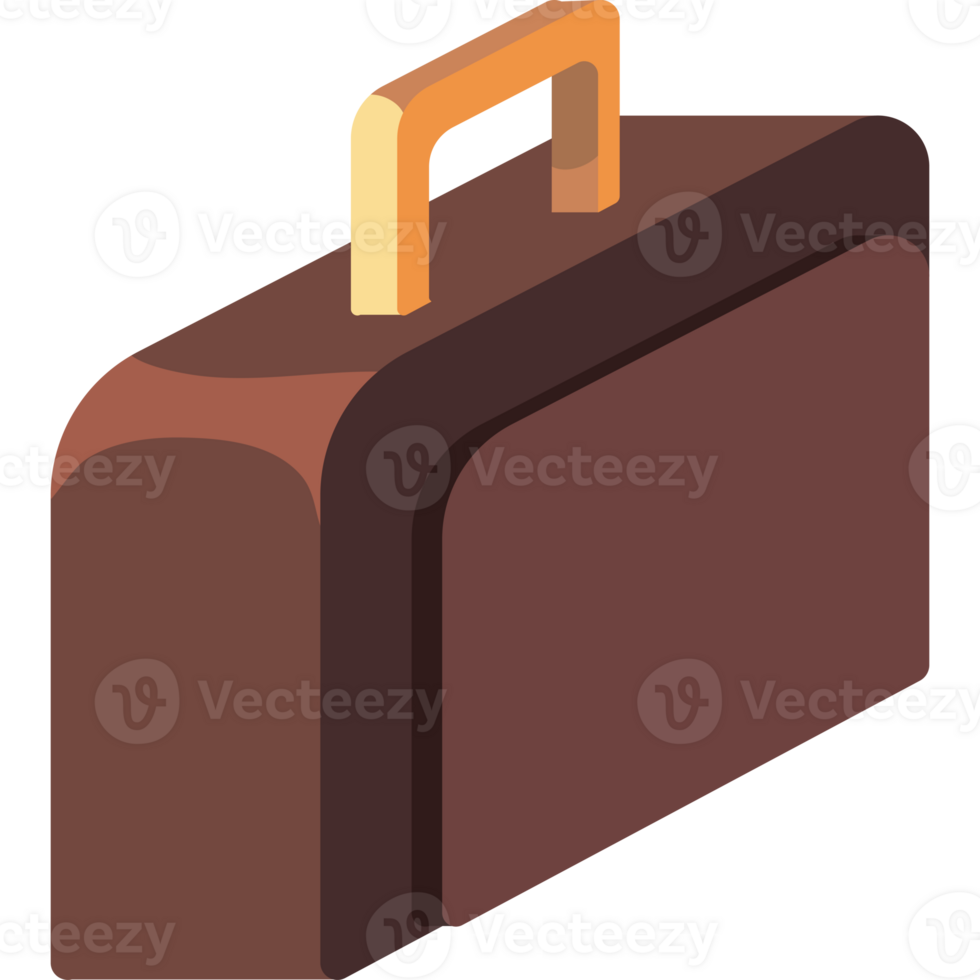 A brown briefcase with a handle on it png