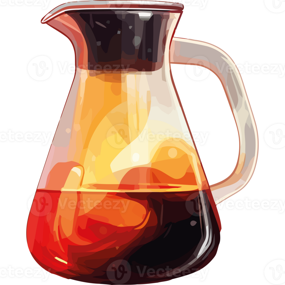 A coffee pitcher with liquid in it png