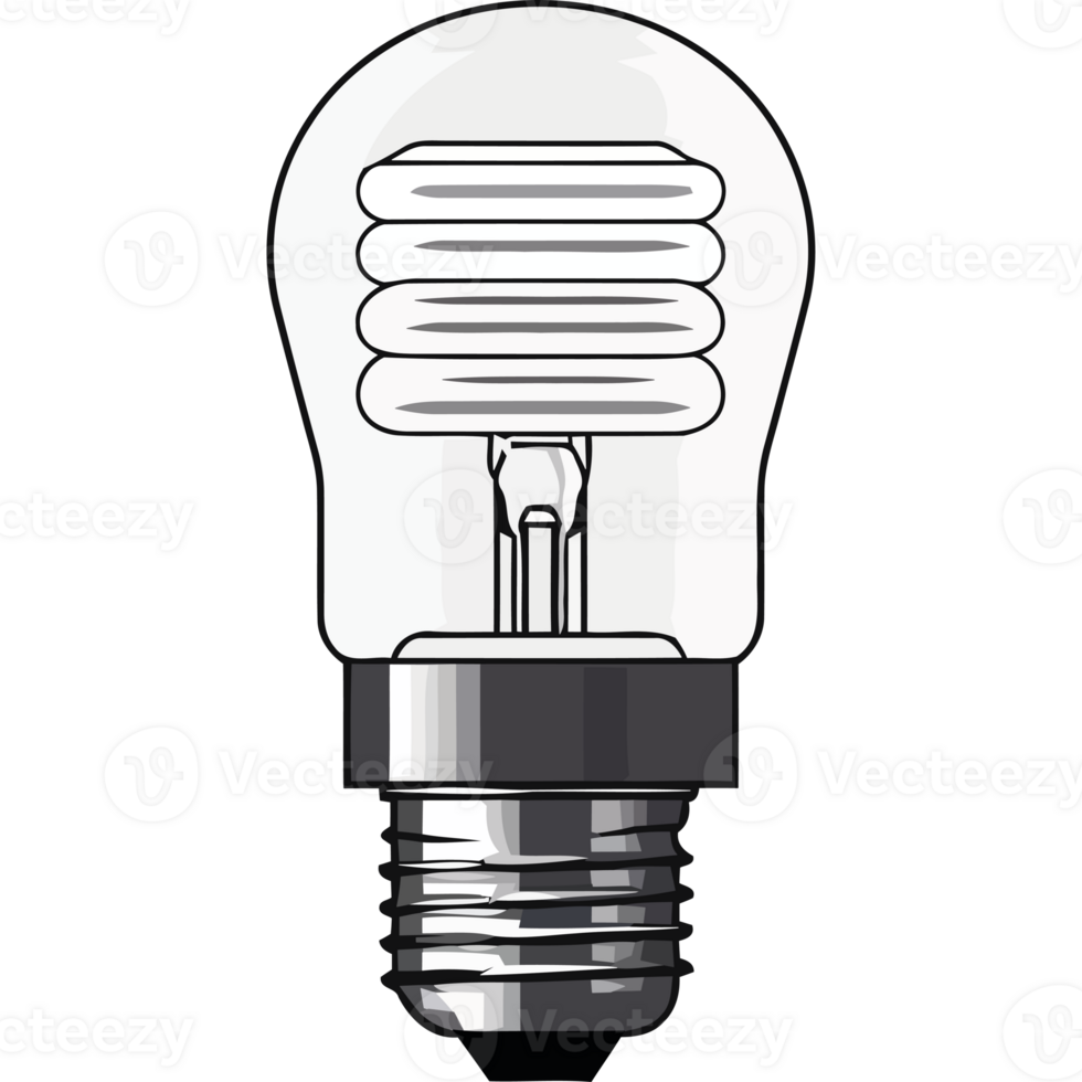 A light bulb with a white light inside png