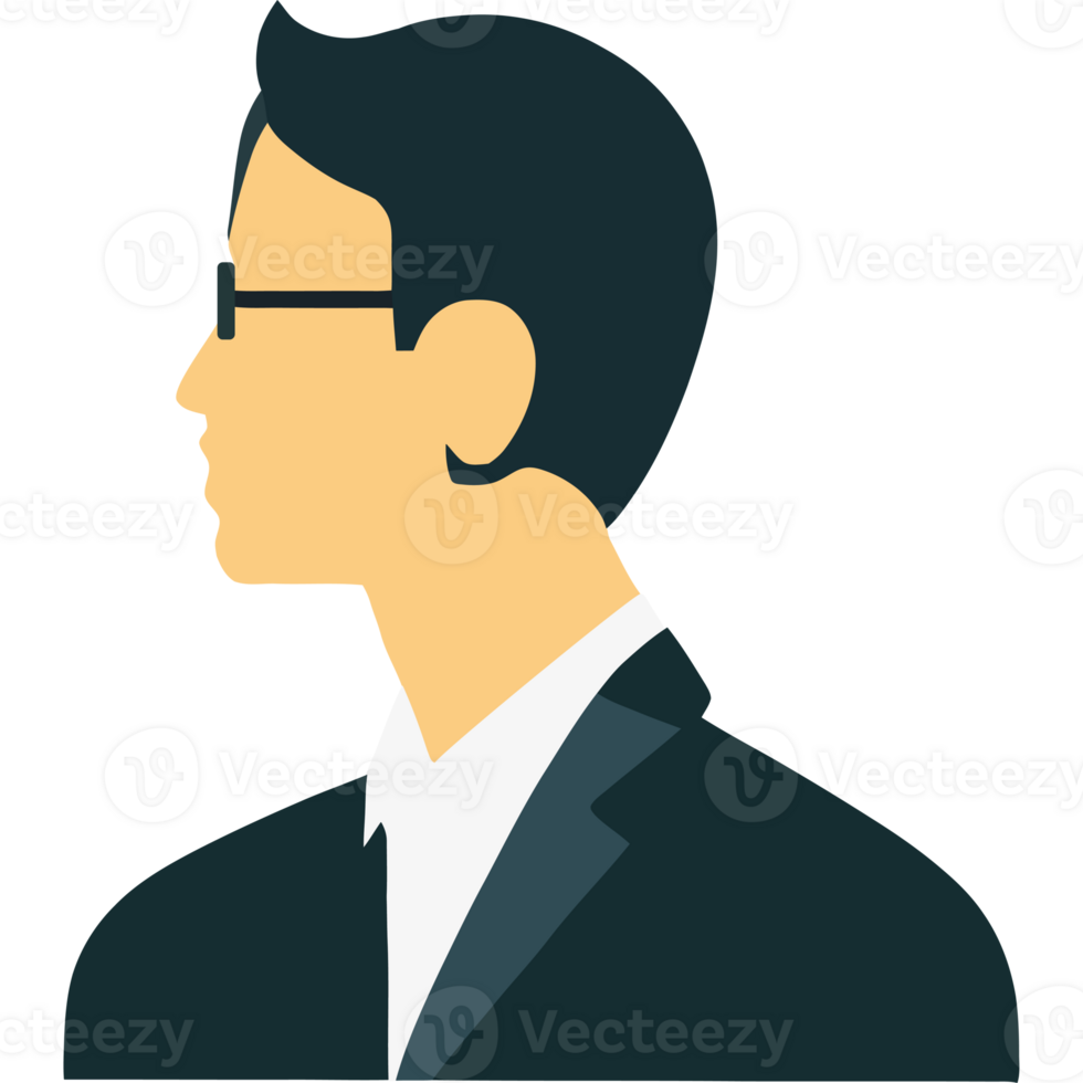 A man in a suit and tie is shown in profile png