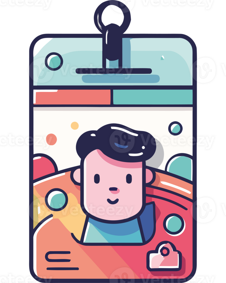 A person in a badge holder with a camera png