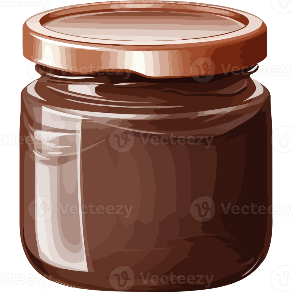 A jar of chocolate spread on a white background png