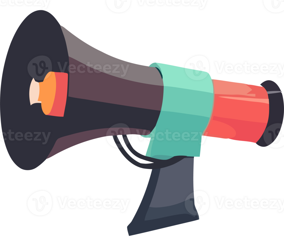 A megaphone with a green and black handle png