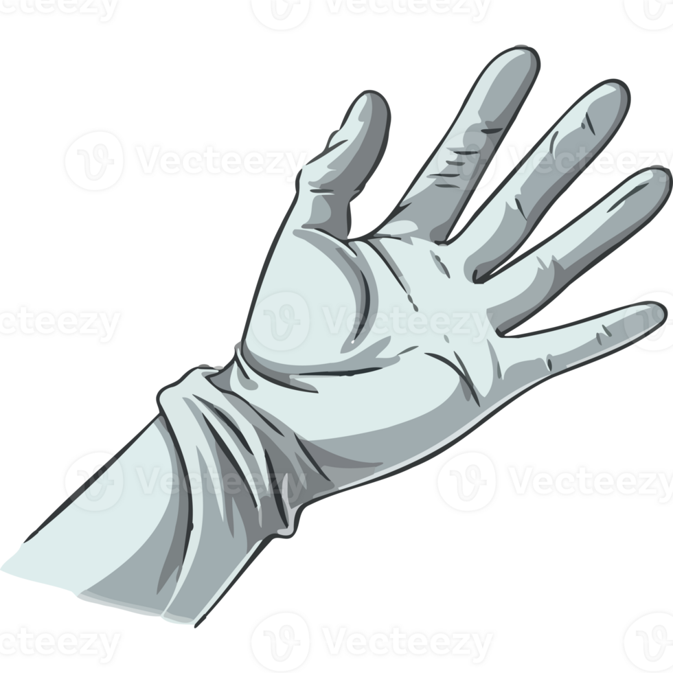 A glove with a white hand on it png