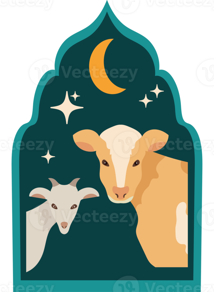 Goat and sheep in the moonlight png