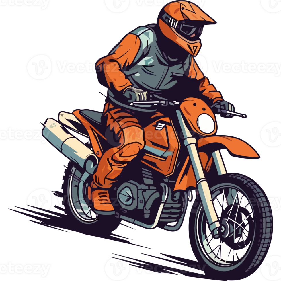 A man in an orange motorcycle helmet is riding on the road png
