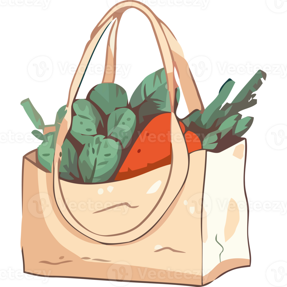 A bag full of vegetables and fruits png