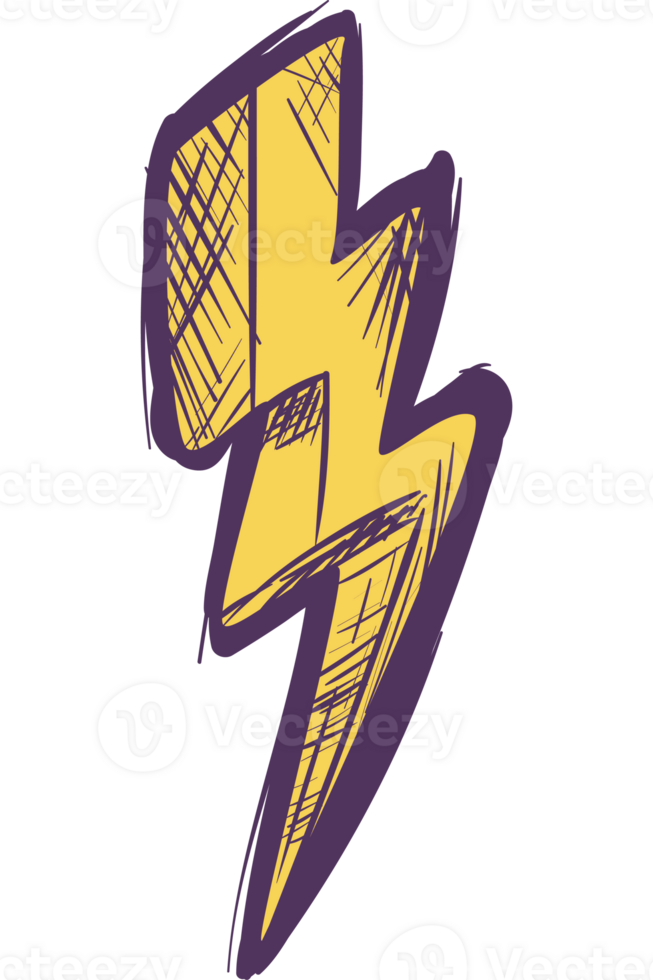 A lightning bolt icon with a yellow and purple background png