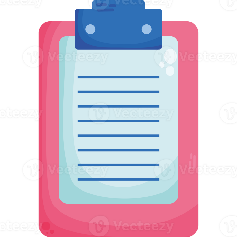 Clipboard with paper and pen icon png